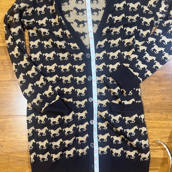 H&M Brown Horse Print Cardigan Sz M - Picture 11 of 13